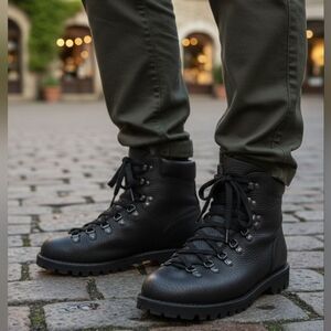 Fracap Men's Leather Sport Boots, black 8.5M